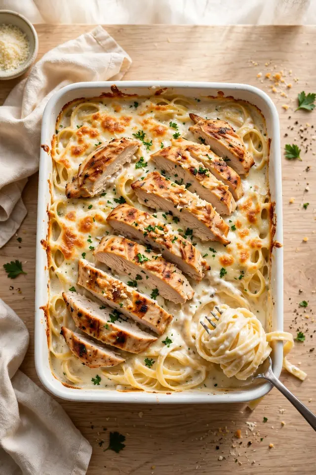 Chicken Alfredo Bake