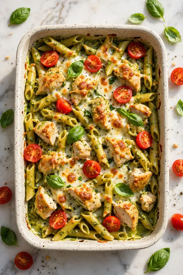 Pesto Chicken Pasta Bake