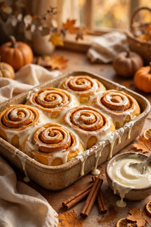 Pumpkin Sourdough Cinnamon Rolls