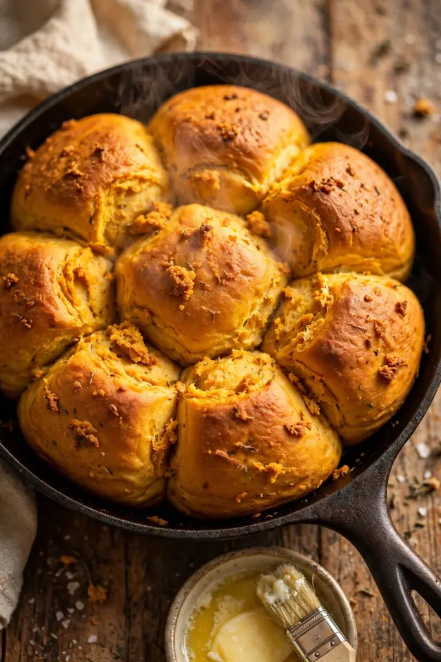 Pumpkin Sourdough Dinner Rolls