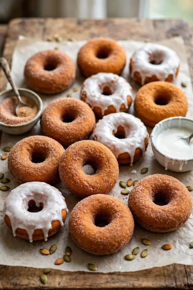 Pumpkin Sourdough Donuts