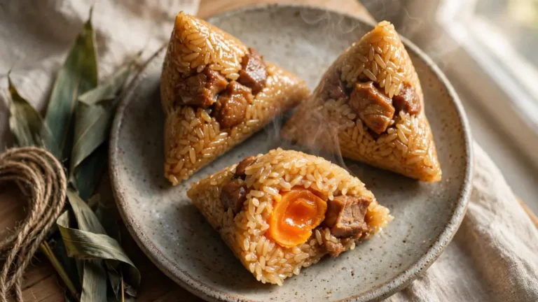 Easy Zongzi Rice Recipe : Classic Pork and Salted Egg Yolk Zongzi at Home