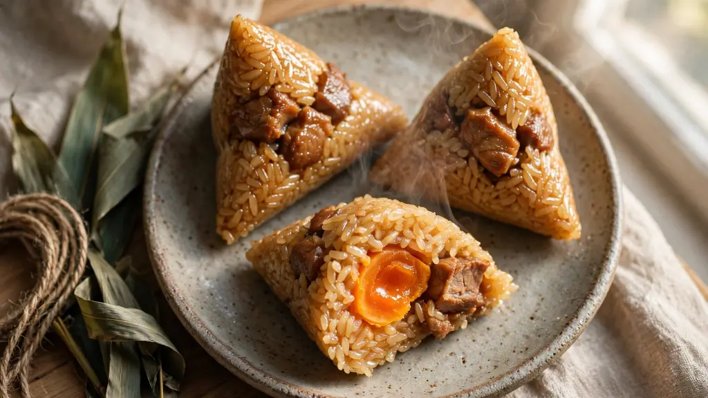 Easy Zongzi Rice Recipe : Classic Pork and Salted Egg Yolk Zongzi at Home