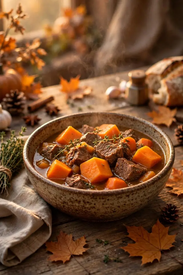 Sweet potato and beef stew with smoked paprika