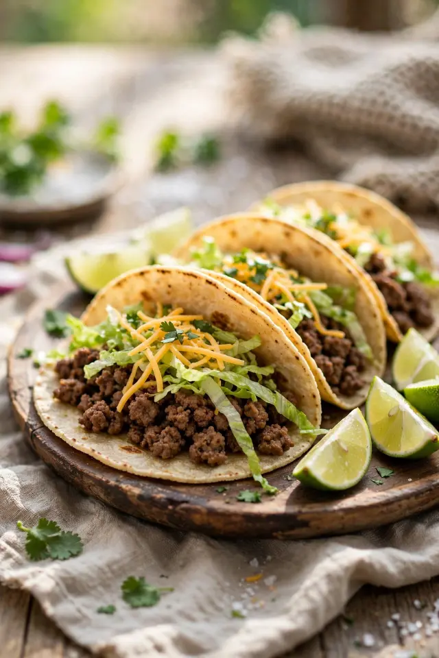 Classic ground beef tacos with fresh toppings