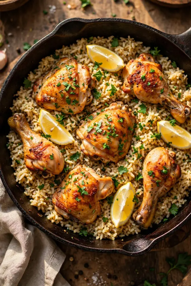 One-pot rotisserie chicken and rice skillet dinner