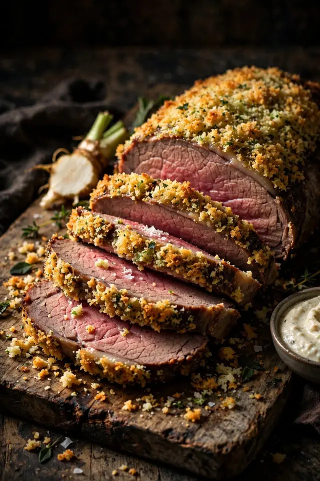 Horseradish-crusted roast beef recipe