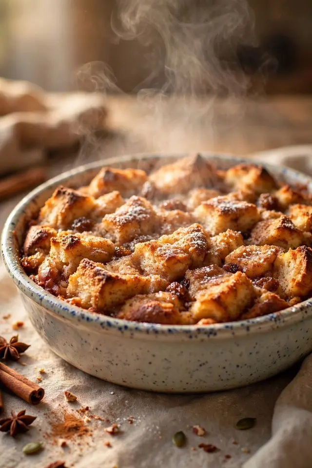 Cinnamon toast bread pudding baked