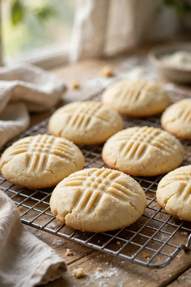 Peanut butter pumpkin cookies on rack