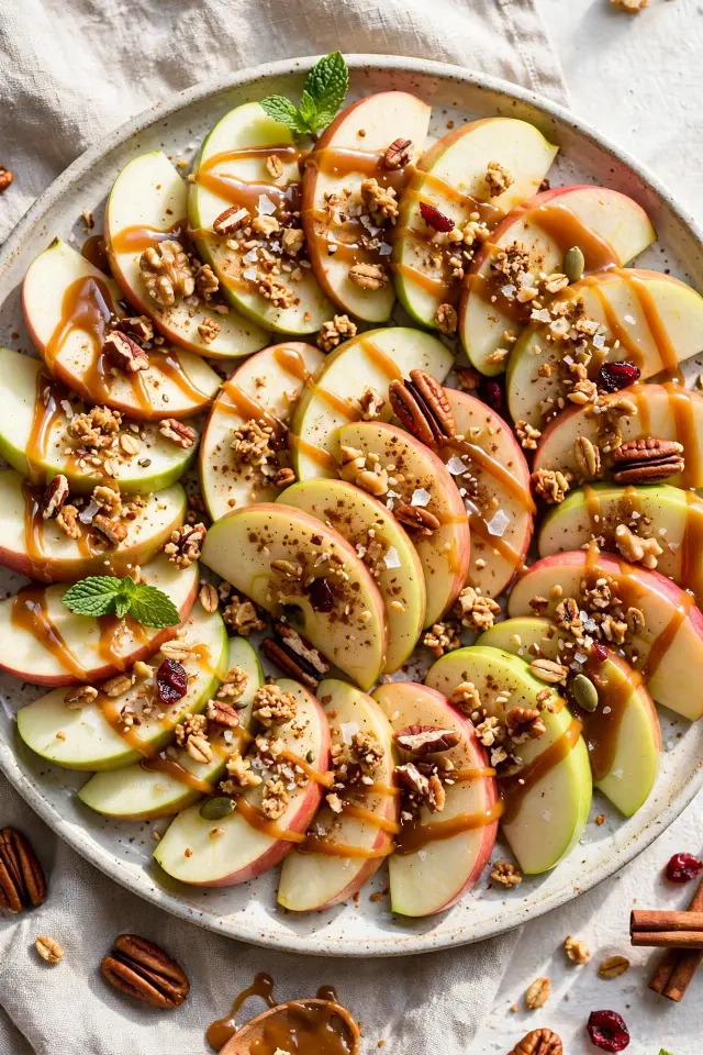 Caramel apple nachos platter
