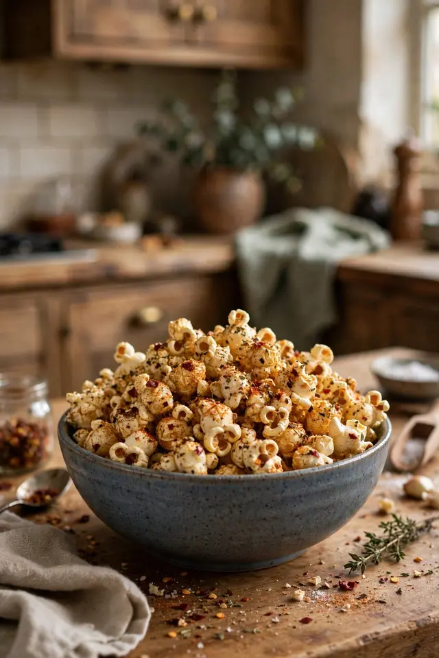 Pumpkin spice popcorn in bowl