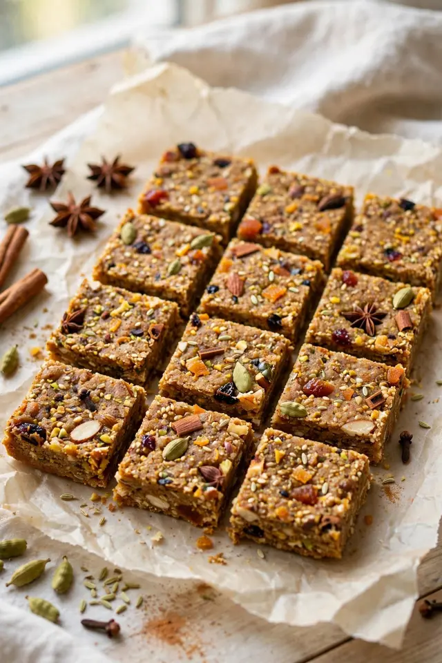 Applesauce spice bars on parchment