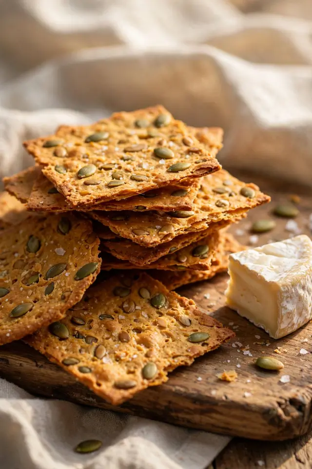 Pumpkin Sourdough Crackers