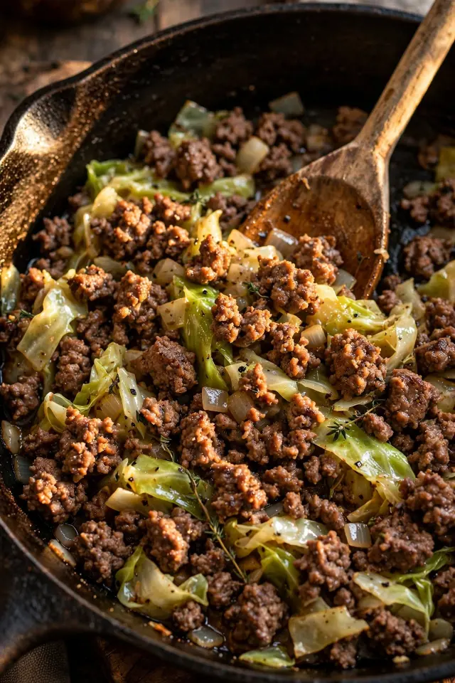 Ground beef cabbage skillet dinner