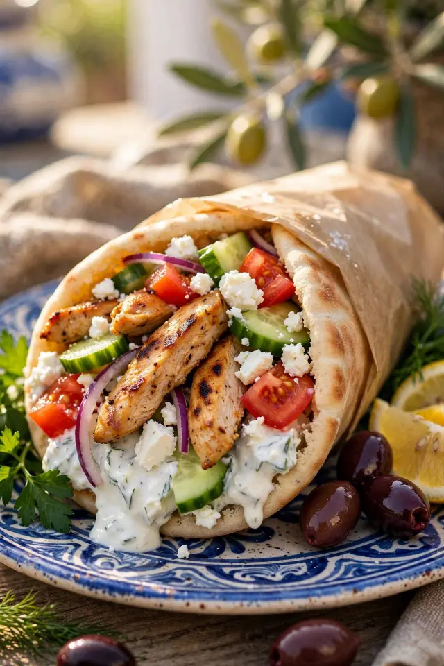 Greek Chicken Pitas
