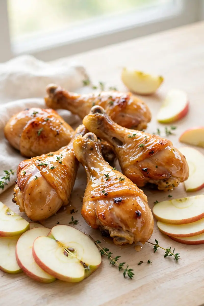 Apple cider glazed chicken drumsticks