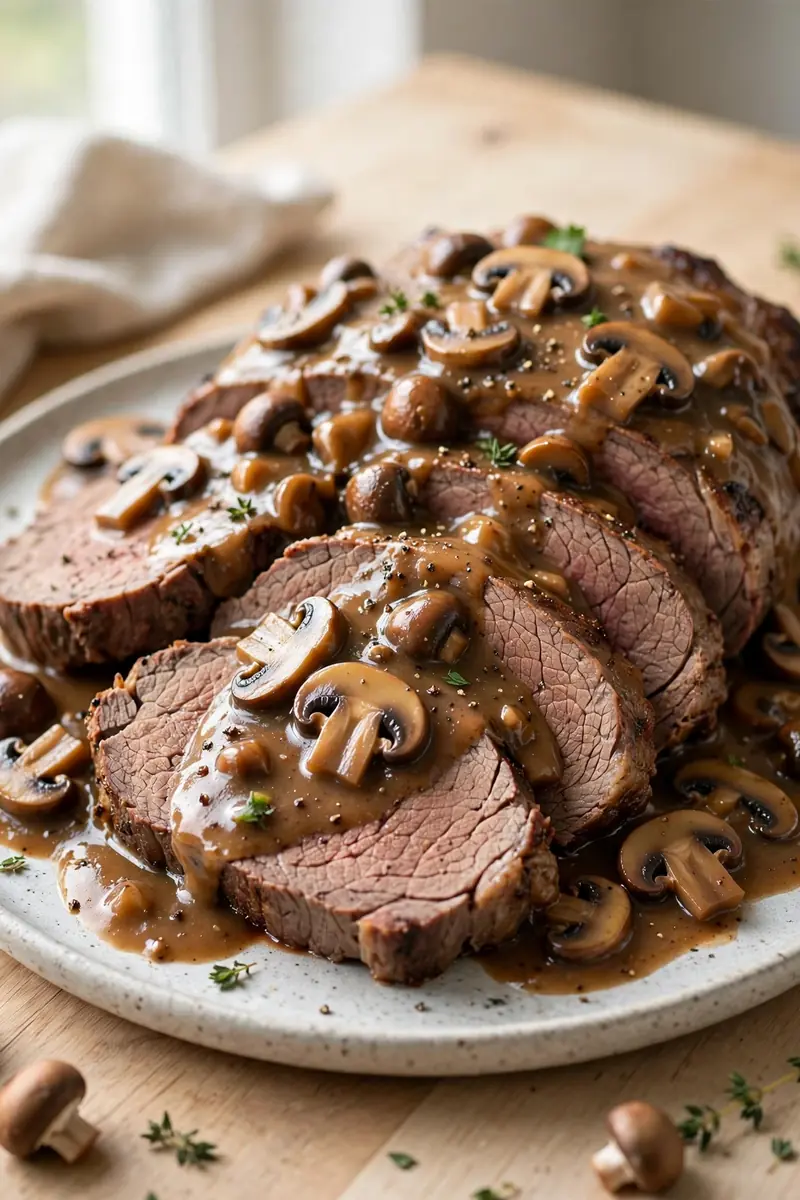Beef Roast with Mushroom Gravy