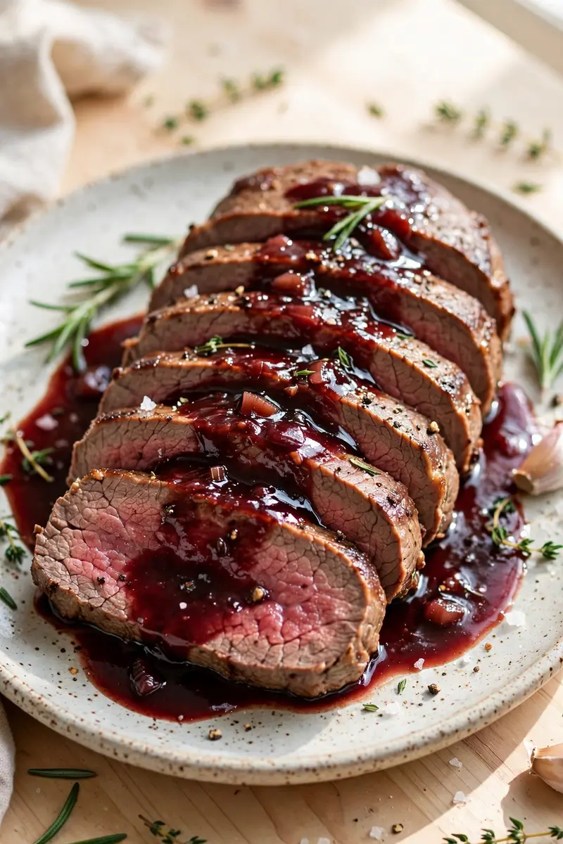 Beef Roast with Red Wine Sauce