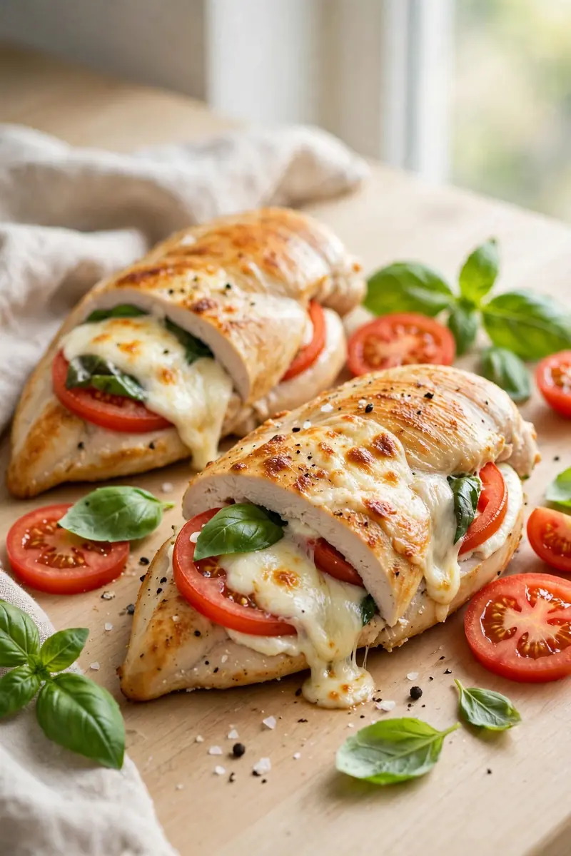 Caprese stuffed chicken breast