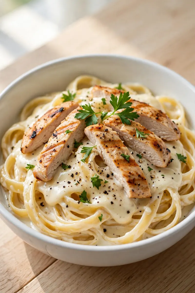 Chicken Alfredo pasta