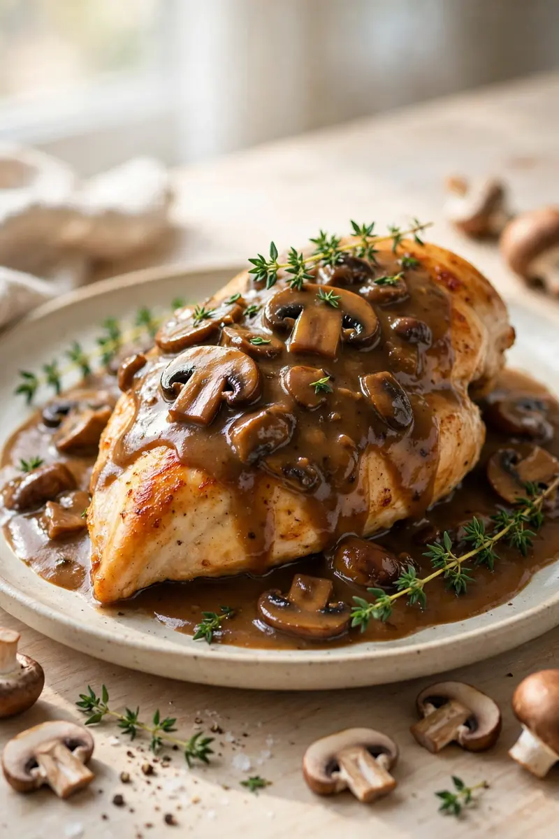Chicken breast with mushroom sauce