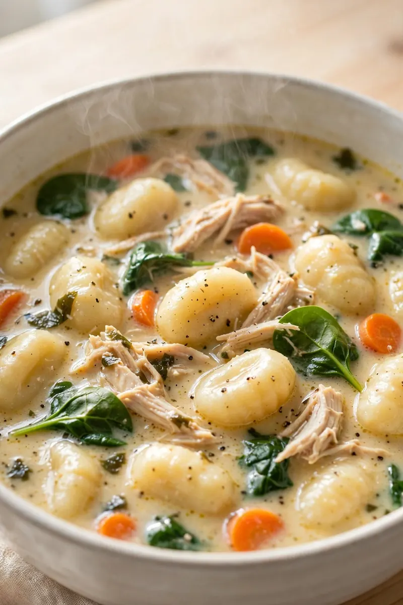 Chicken gnocchi soup