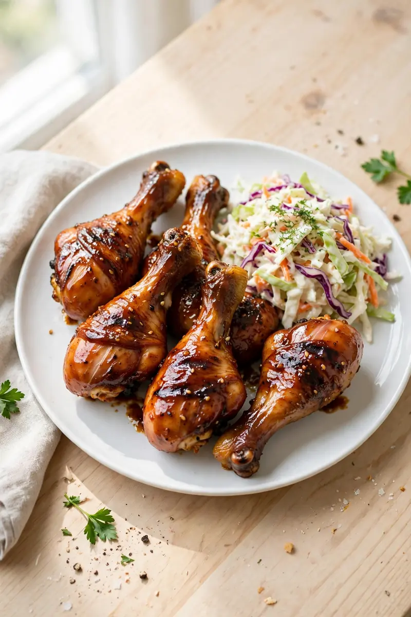 Classic baked BBQ chicken drumsticks