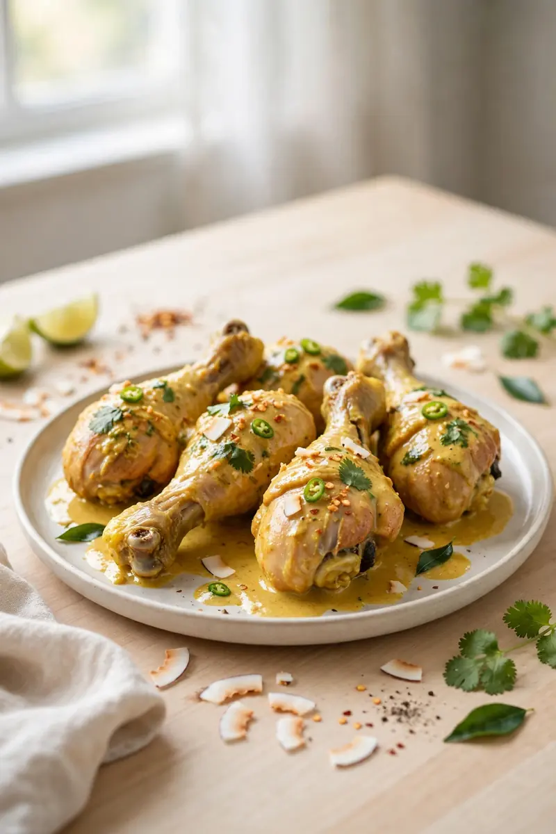 Coconut curry chicken drumsticks