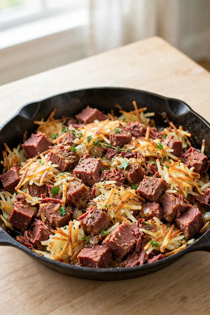 Corned Beef Hash Brown Skillet