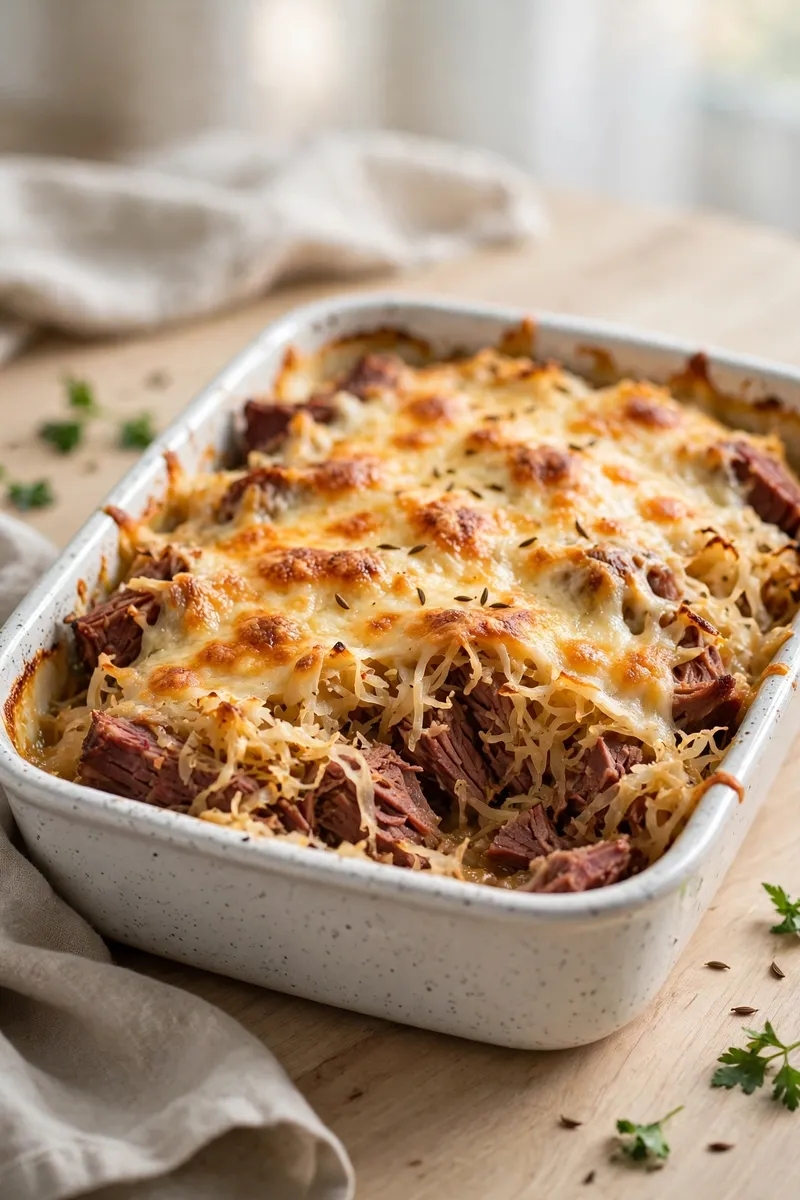 Corned Beef and Sauerkraut Bake