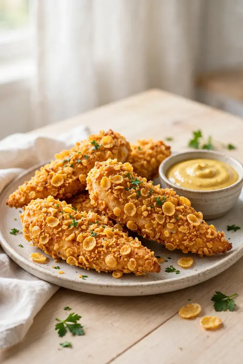 Cornflake crusted chicken tenders