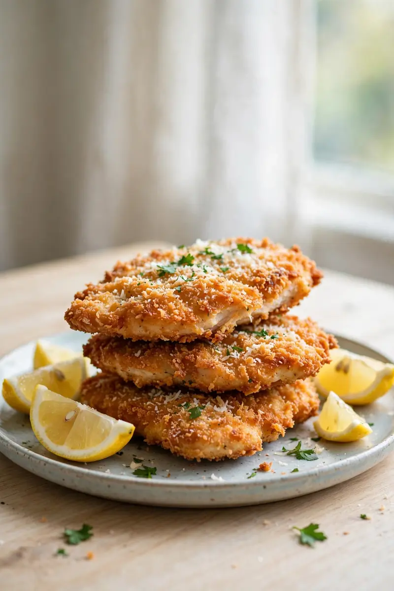 Crispy parmesan chicken cutlets