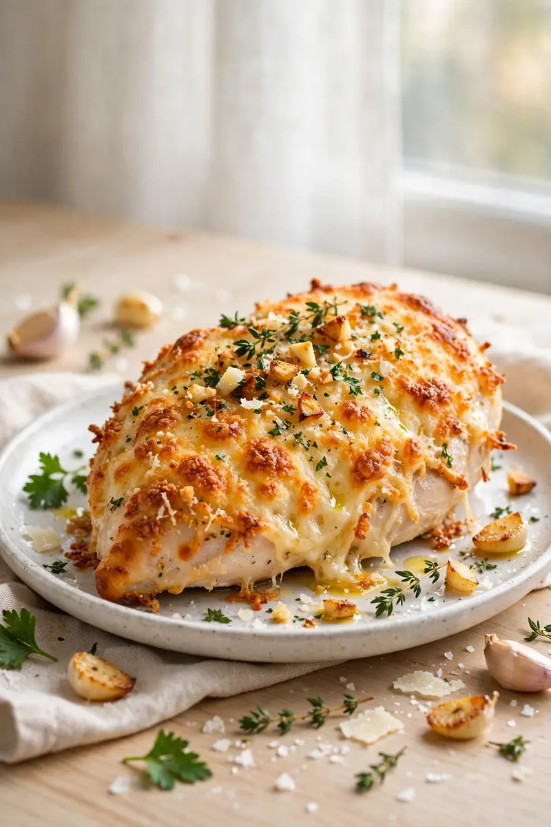 Garlic parmesan crusted chicken breast