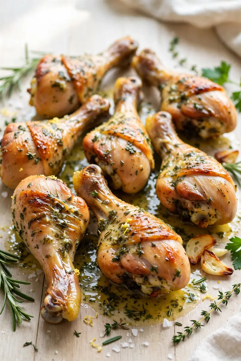 Herb butter roasted drumsticks