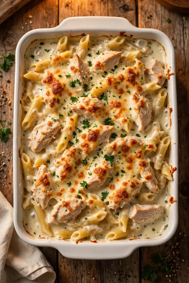 Chicken Alfredo Bake