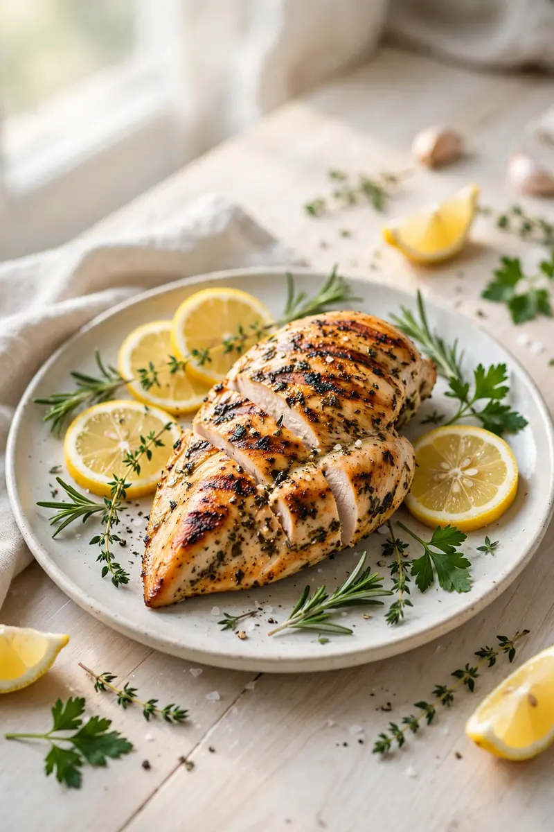 Lemon herb grilled chicken breast