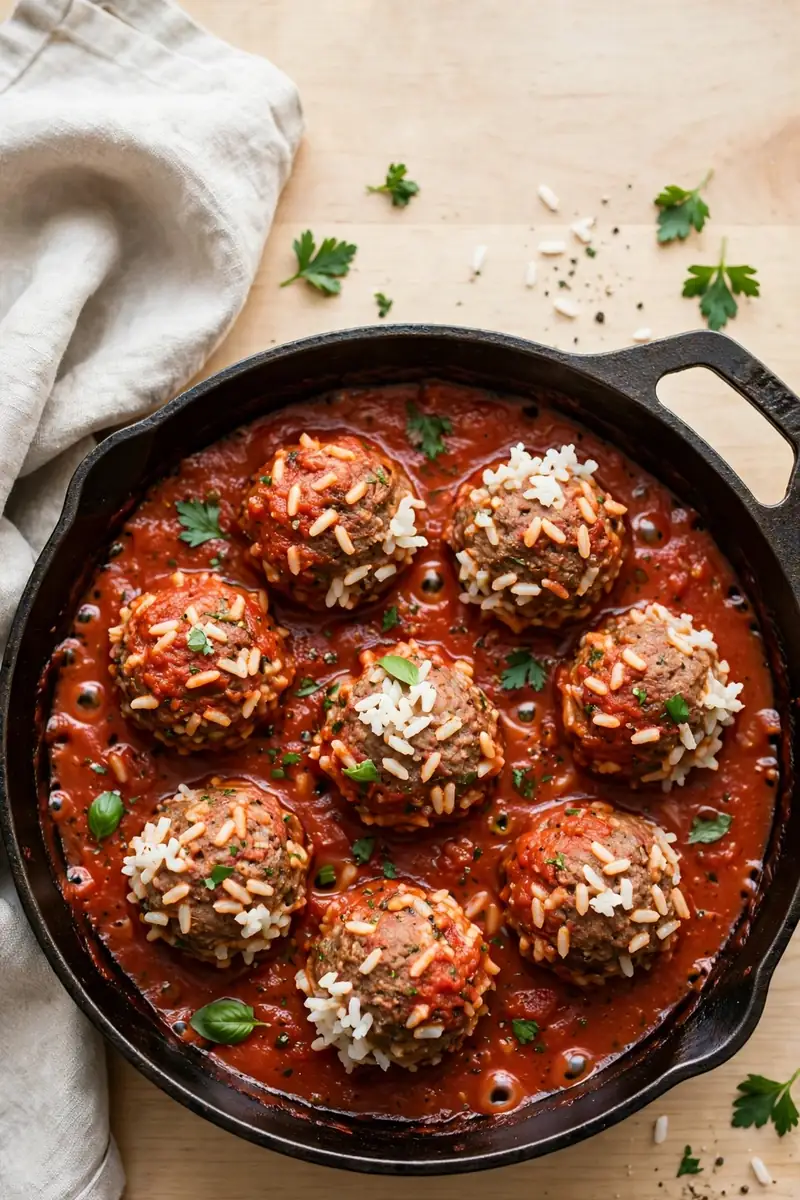 Porcupine Meatballs with Rice