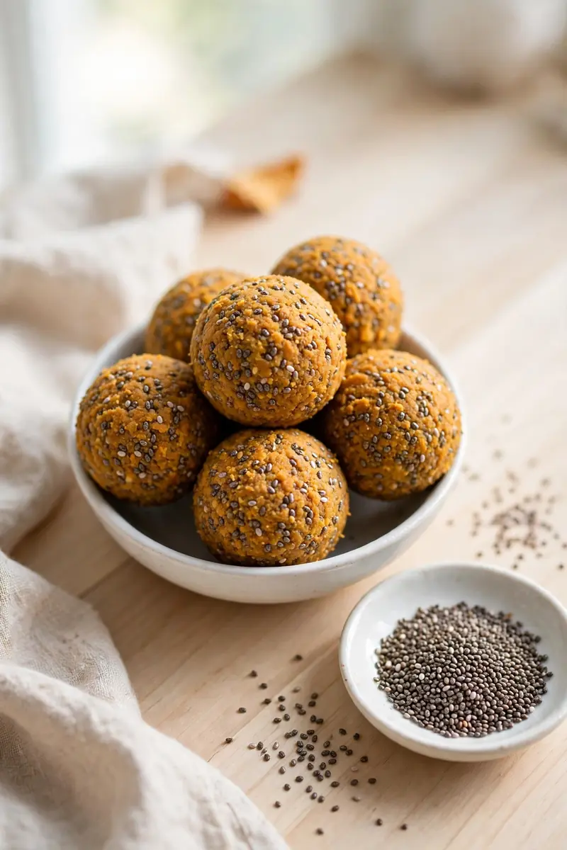 Chia seed crunch pumpkin protein balls