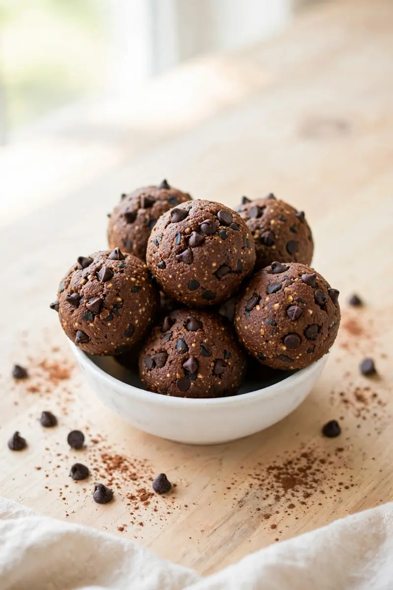 Double chocolate chip pumpkin protein balls