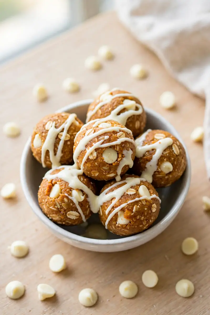White chocolate chip pumpkin protein balls