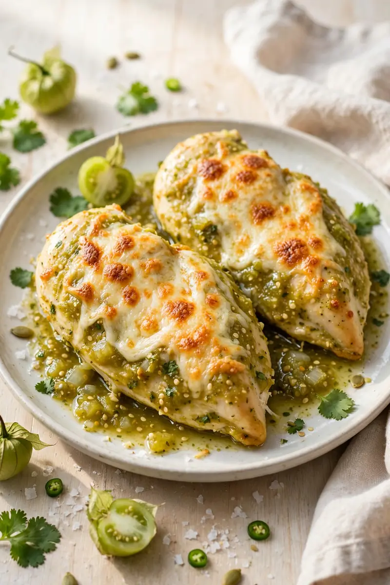 Salsa verde baked chicken breast