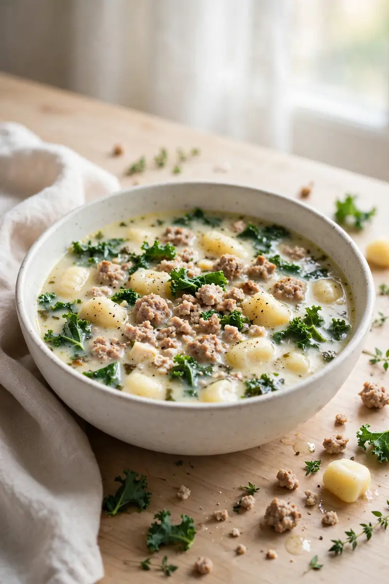 Turkey sausage gnocchi soup