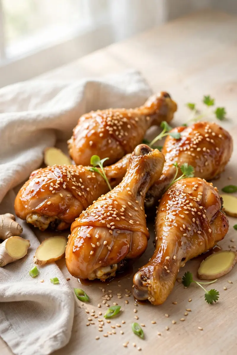 Sesame ginger chicken drumsticks
