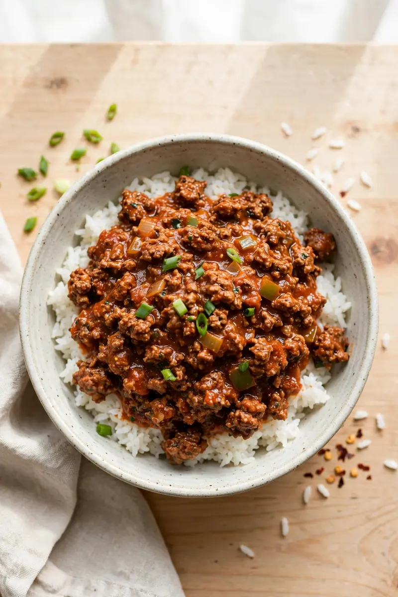 Sloppy Joe Rice Bowls