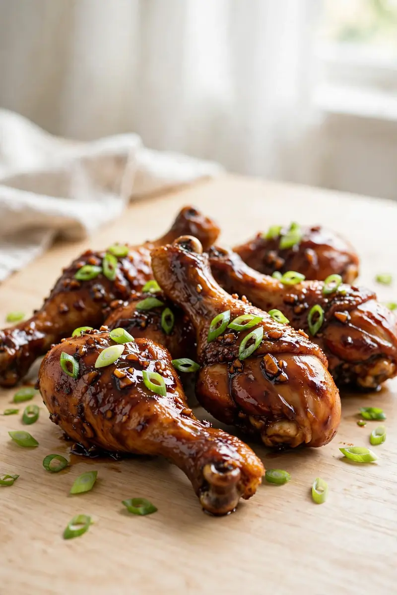 Sticky soy garlic chicken drumsticks